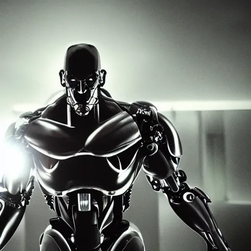 Prompt: movie still of man super villain cyborg, cinematic composition, cinematic light, by yoshikata amano