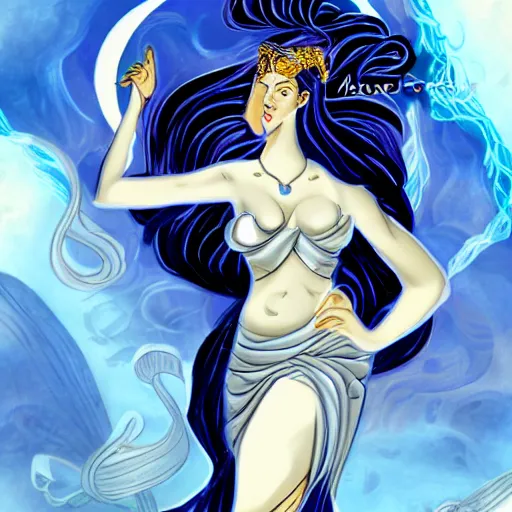 Image similar to Aphrodite in the style of hades, good quality