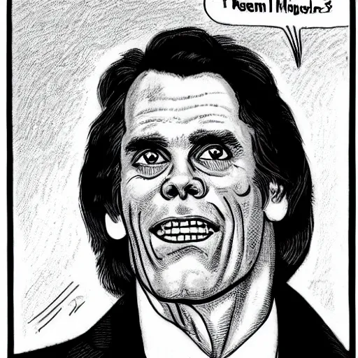 Image similar to Jim Carey drawn by Robert Crumb