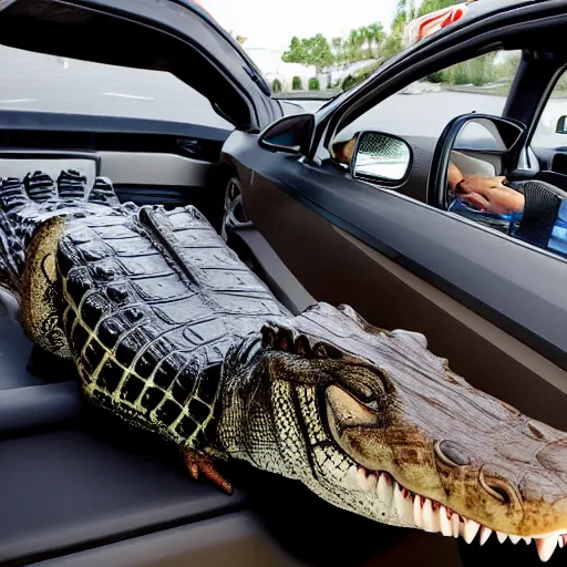 Image similar to interior crocodile alligator, I drive Chevrolet movie theater