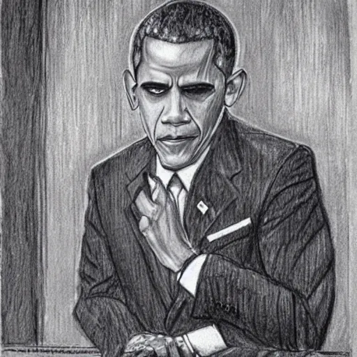 Image similar to creepy police sketch of obama