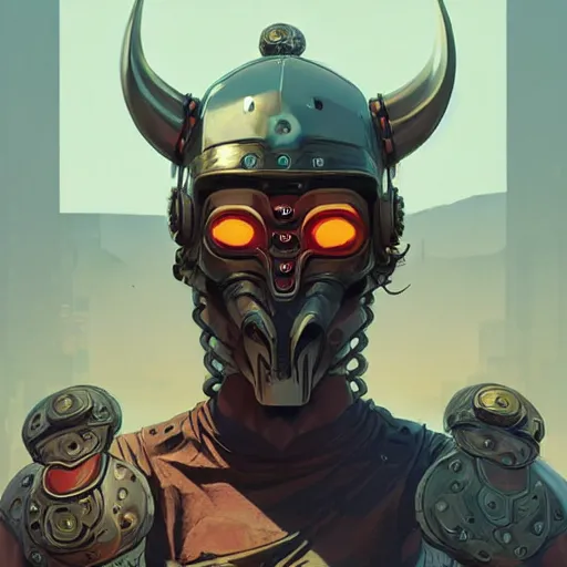 Image similar to cyberpunk viking helmet mask warrior goddess robot ninja fantasy, art gta 5 cover, official fanart behance hd artstation by jesper ejsing, by rhads, makoto shinkai and lois van baarle, ilya kuvshinov, ossdraws