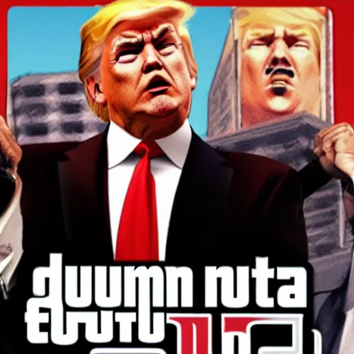 Prompt: donald trump as a mob boss, gta 5 cover