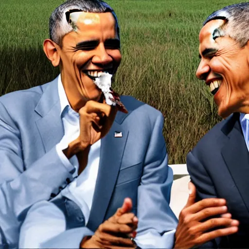 Image similar to obama and biden laughing whilst smoking a joint