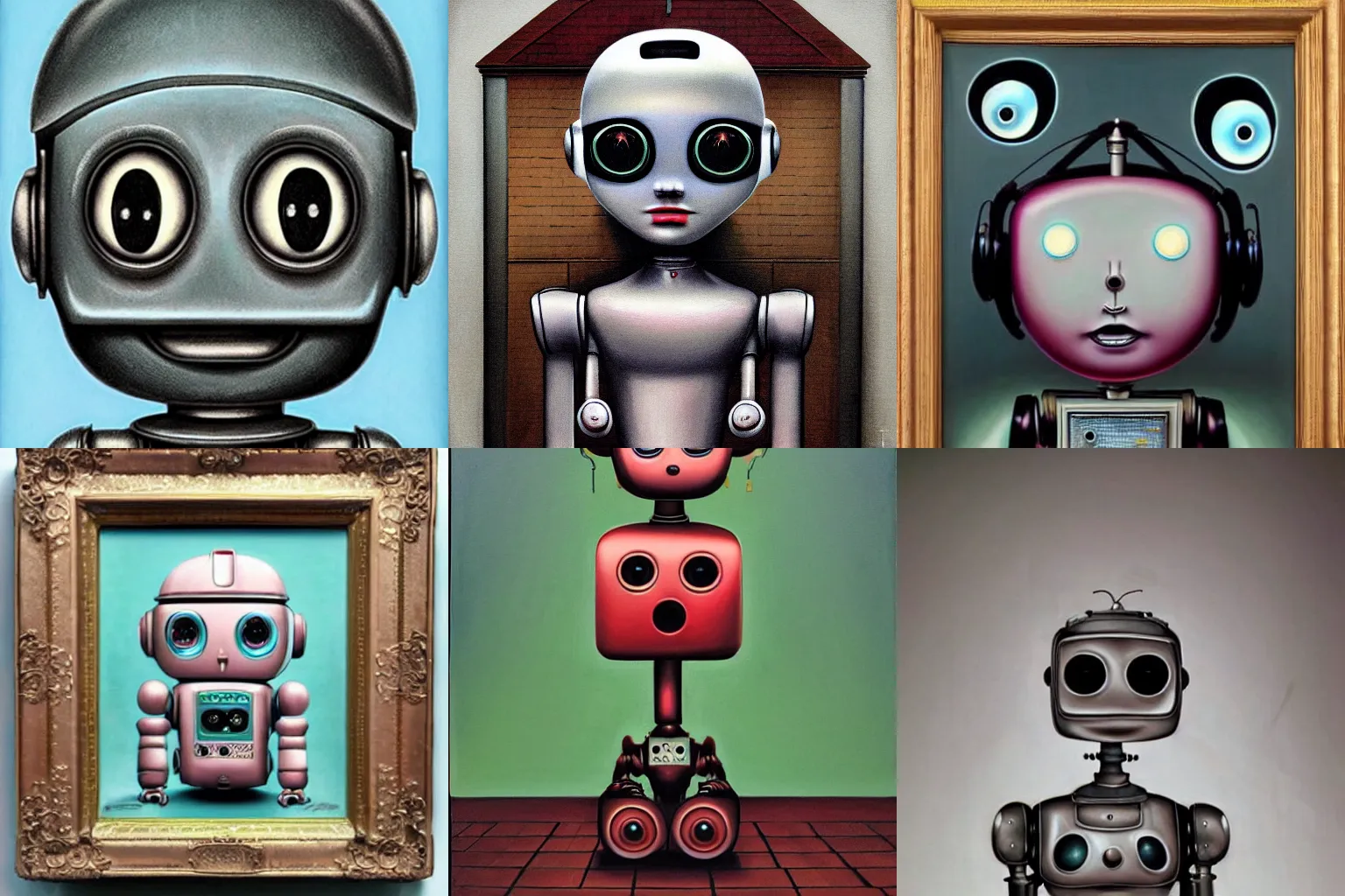 Prompt: a robot, by mark ryden