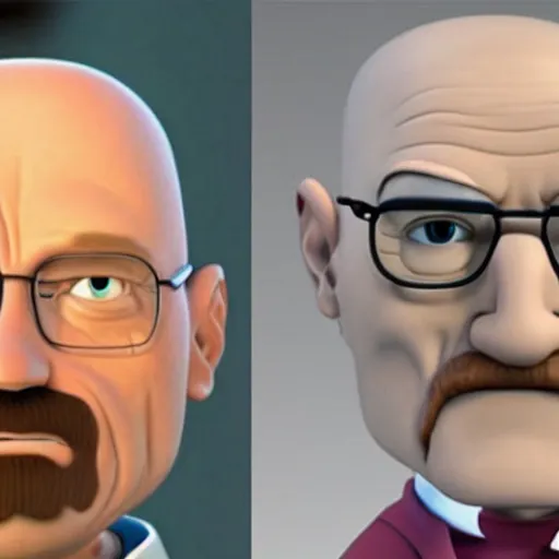 Image similar to walter white as a pixar character