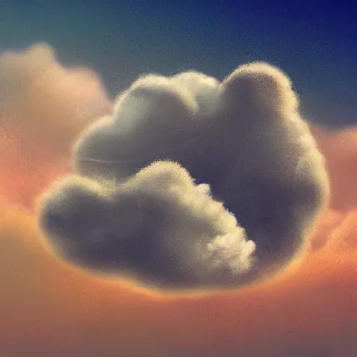 Image similar to floating on a fluffy cloud, digital art, dreamy