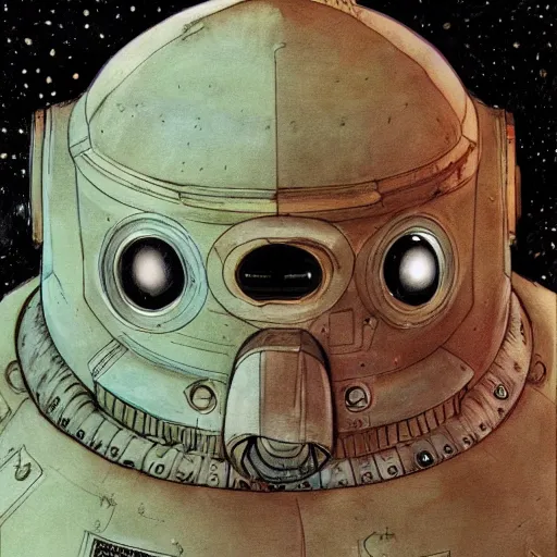 Image similar to the alien cosmic tardigrade that awaits you at the end of all of space and time, by enki bilal