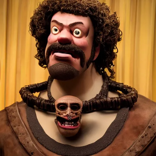 Image similar to animatronic Danny McBride, exposed mechanics, photo, Stan Winston studios, detailed, 4k