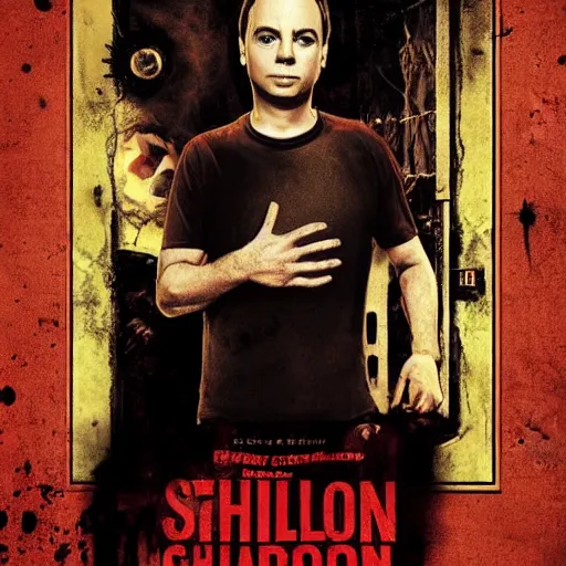 Image similar to sheldon cooper horror movie poster