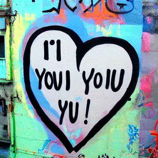 Image similar to beautiful painting of'i love you'graffiti