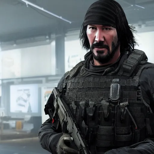 Prompt: Keanu reeves in Call of duty vanguard 4K detailed super realistic