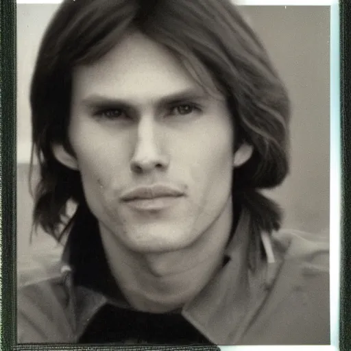 Image similar to A photograph portrait of Jerma985 with medium length wavy hair, a combover and wearing late 1970s popped collared menswear in the late 1970s, taken in the late 1970s, grainy, taken on a 1970s Polaroid Camera, realistic, hyperrealistic, very realistic, highly detailed, very detailed, extremely detailed, detailed, digital art, trending on artstation, front facing, front view, headshot and bodyshot, detailed face, very detailed face