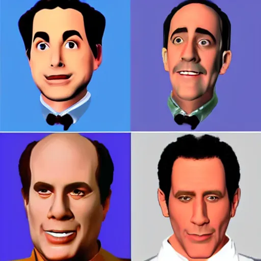 Image similar to cast of Seinfeld with N64 graphics