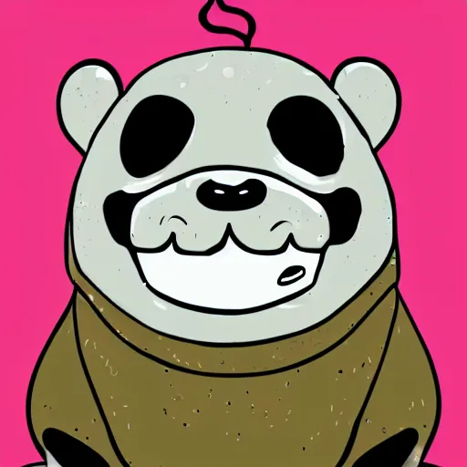 Prompt: smiling pandaslug in cartoon style