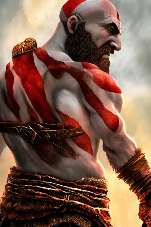 Image similar to poster for game god of war, highly detailed, centered, digital painting