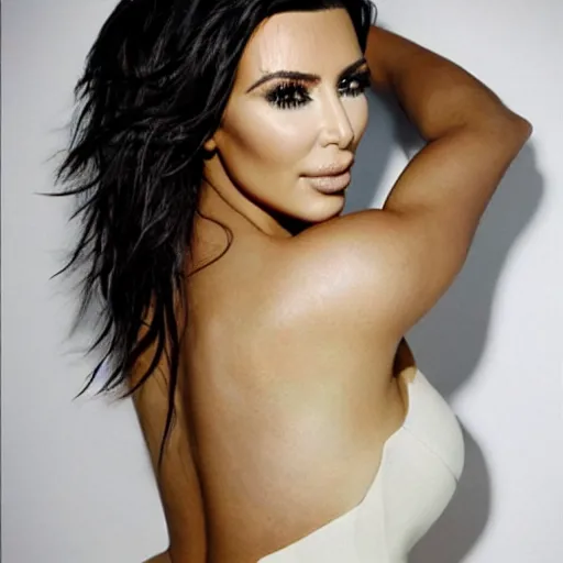 Prompt: kim kardashian photoshoot from behind