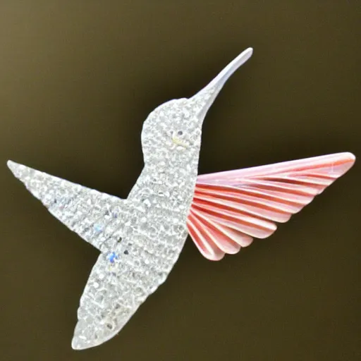 Prompt: hummingbird made out of crystal