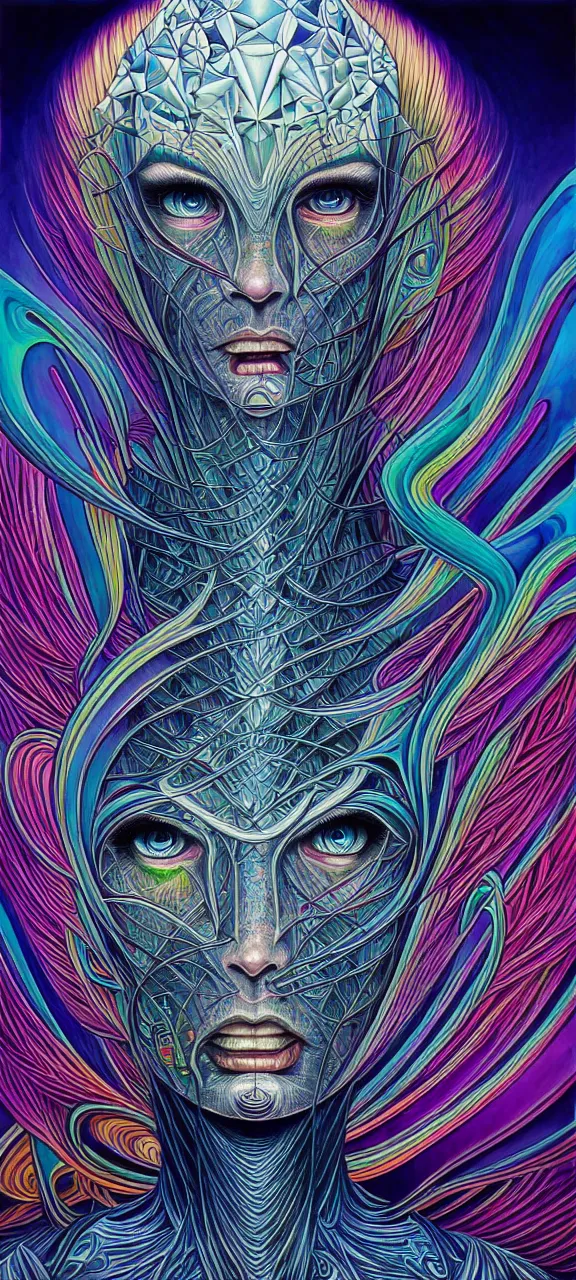 Image similar to android jones alex grey android jones alex grey mark cooper, artgerm artstation award winning photorealistic detailed hypervivid intense fantasy concept art, hypervivid intense mcbess, the sea by dan mumford