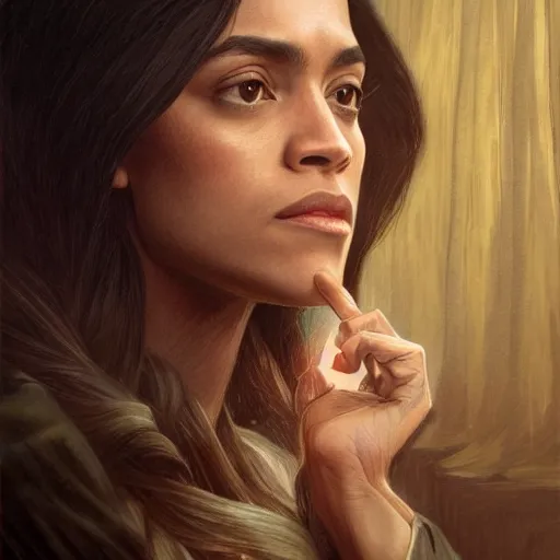 Prompt: ultra realistic illustration, alexandria ocasio - cortez in le miserables, intricate, elegant, highly detailed, digital painting, artstation, concept art, smooth, sharp focus, illustration, art by artgerm and greg rutkowski and alphonse mucha