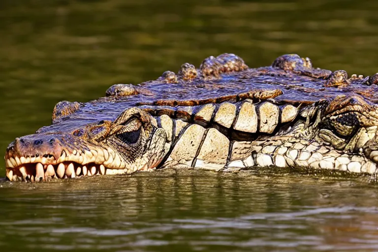 Image similar to an alligator tiger!!! hybrid! hyper realistic!! realistic lighting!! wildlife photographer of the year!!! bold natural colors, national geographic, hd, wide angle, 8 k