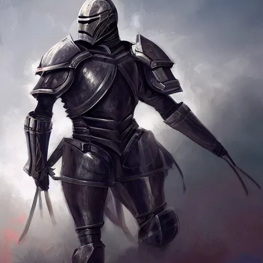 Prompt: a full armored knight, art by charlie bowater