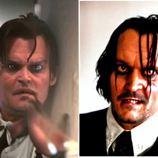 Prompt: Johny Depp plays Jack Torrance in Shining