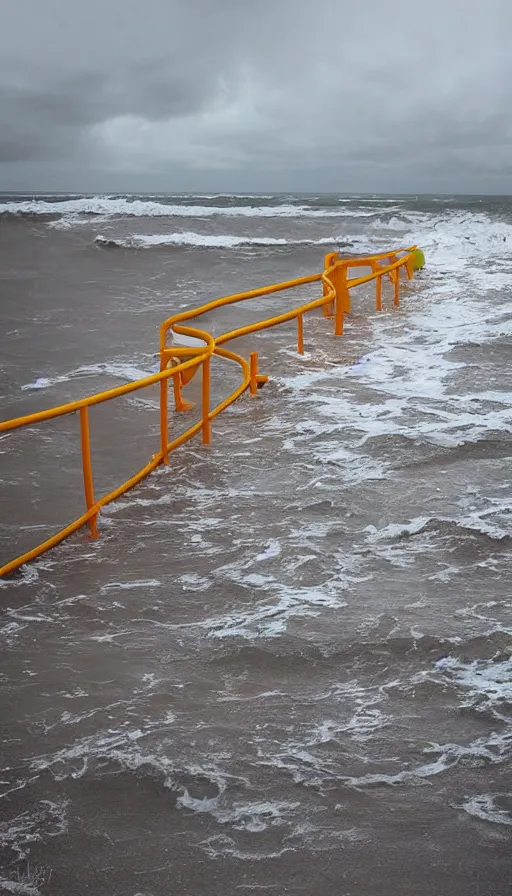 Prompt: high fantasy storm surge barriers, colour pentax photograph