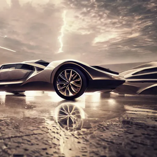 Image similar to ten several cars: center composition, cars portraits, ground view, motherboard forms designed by zaha hadid, sci-fi futuristic ultra realistic photography, keyshot render, octane render, unreal engine 5 lumen, high oiled liquid glossy specularity reflections, ultra detailed, golden hour, dramatic lighting 4k, 8k, 16k in the style ofblade runner 2049 Cyberpunk 2077 ghost in the shell thor 2 marvel film : tilt shift: sharp focus