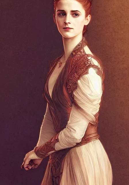 Image similar to sansa emma watson in ballroom, intricate, elegant, highly detailed, digital painting, artstation, concept art, smooth, sharp focus, illustration, art by artgerm and greg rutkowski and alphonse mucha and william - adolphe bouguereau