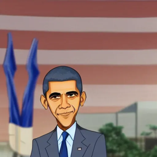 Prompt: Obama anime, screenshot