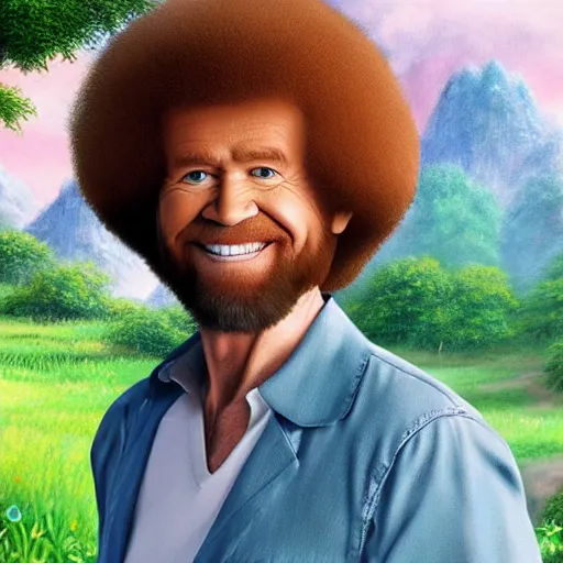 Image similar to bob ross as a pokemon 8 k hyperdetailed photorealism hdr