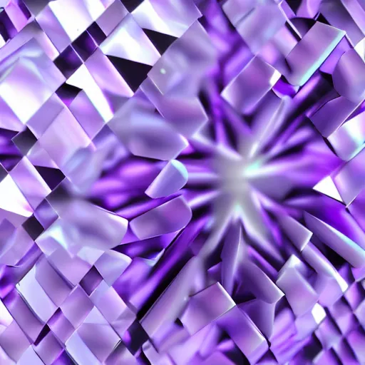 Image similar to 3 d render, close up of purple crystal