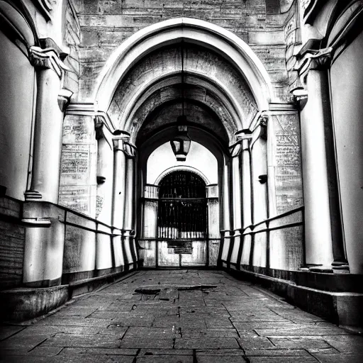 Image similar to archway, award winning black and white photography