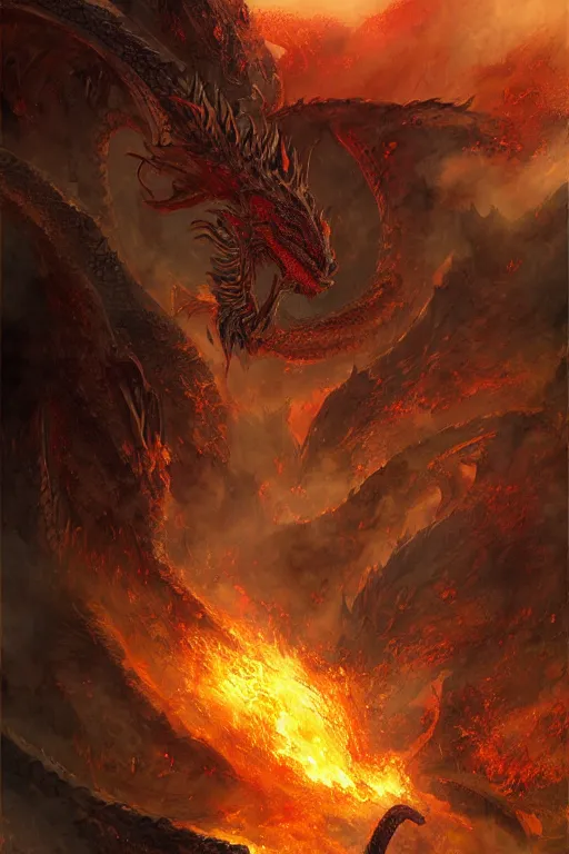 Image similar to Dragon breathing smoke and fire by Marc Simonetti