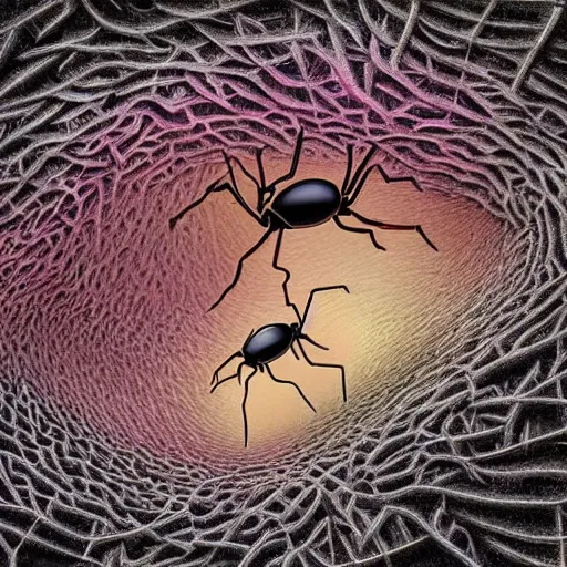 Prompt: fantasy art hyper realistic ai created interesting bizarre subconscious of an ant with fractal vignette edge fantastic art award winning best ultra detailed magnificent