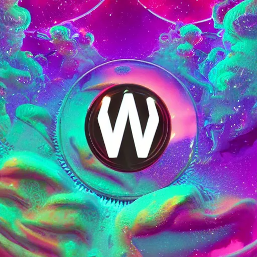 Image similar to a and w vaporwave logo, digital art, cosmic, 3 d high definition, trending on art station, photorealistic, high resolution, 8 k, octane, hyper detailed, insane details, intricate, elite, ornate, elegant trend, highly detailed and intricate, sharp focus, photography, unreal engine