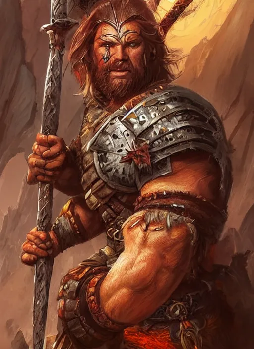 Prompt: barbarian warrior, ultra detailed fantasy, dndbeyond, bright, colourful, realistic, dnd character portrait, full body, pathfinder, pinterest, art by ralph horsley, dnd, rpg, lotr game design fanart by concept art, behance hd, artstation, deviantart, hdr render in unreal engine 5