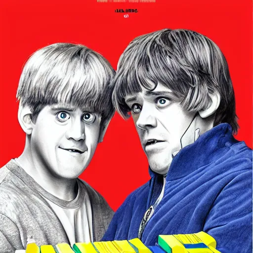 Image similar to pencil sketch of dumb and dumber movie poster, full-HD