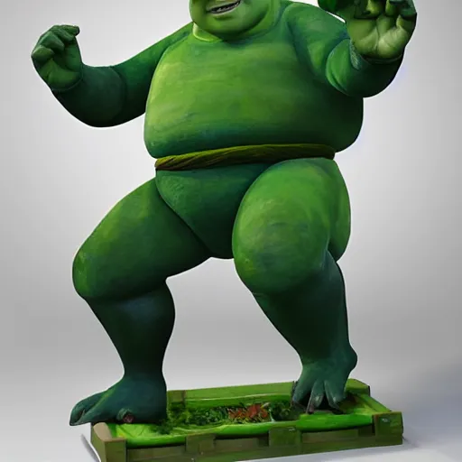 Image similar to life-size elaborate jade sculpture of Shrek
