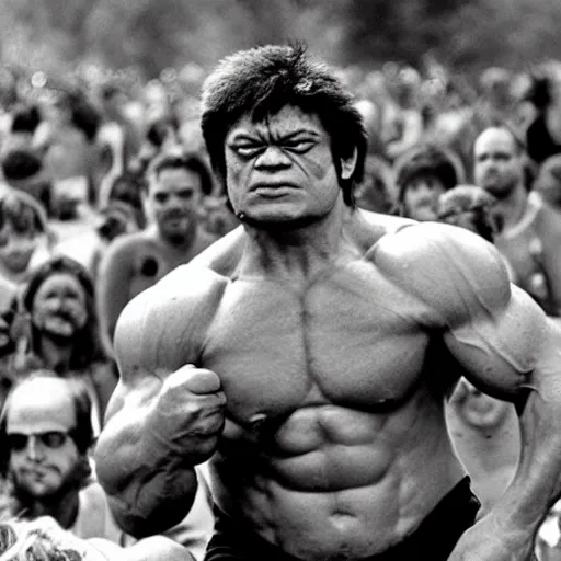 Image similar to hulk performing at woodstock