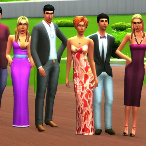 Image similar to cast of original Dynasty in The Sims 2