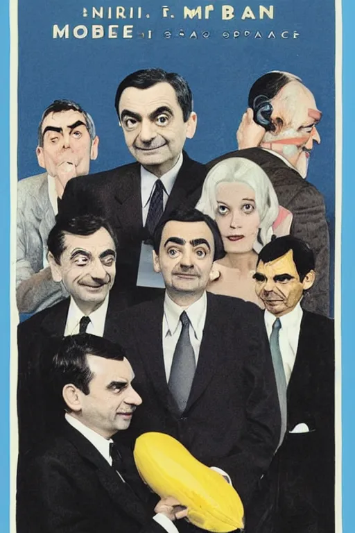 Image similar to criterion collection cover art for the film Mr. Bean goes to Space