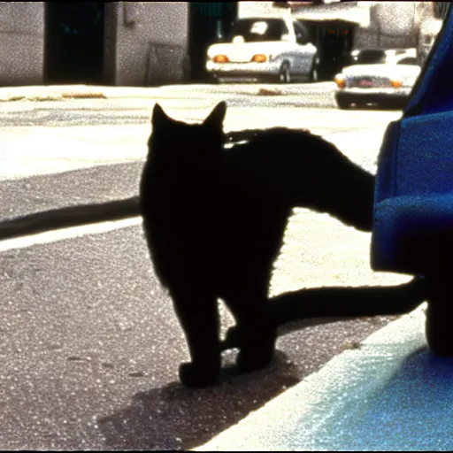 Prompt: a still of a cat in the movie reservoir dogs mr. pink