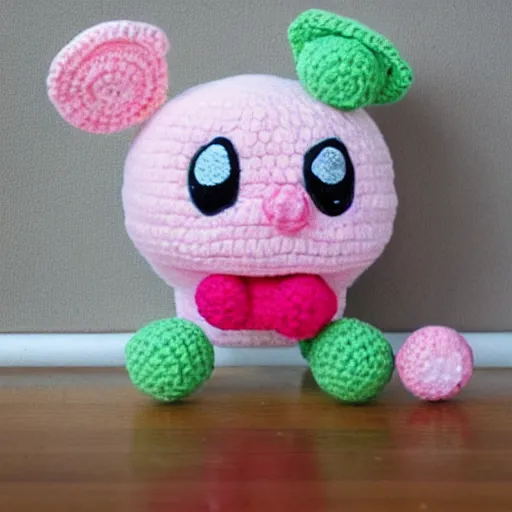 Prompt: jigglypuff as a crochet plush