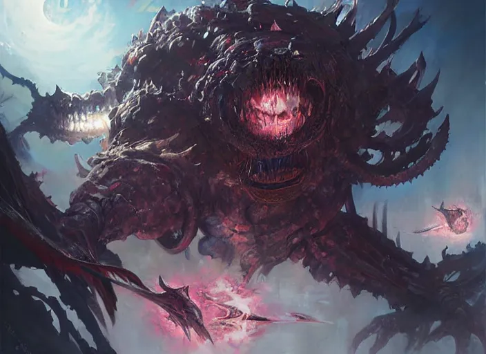 Prompt: artwork of cho'gath by denning guy, amano yoshitaka, berkey john, bowater charlie, greg rutkowski