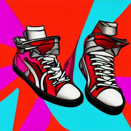 Prompt: shoe, sneaker, fractals, angular, vibrant, 8 k, digital art