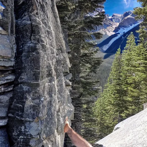 Image similar to a photo of a rock - climber in the canadian rockies