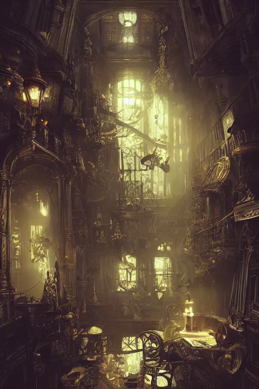 Prompt: the most amazing dream you ever had, victorian steampunk, hyper realistic, concept art, intricate, hyper detailed, smooth, ambient volumetric lighting, octane