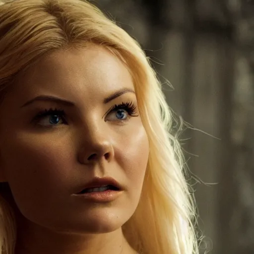 Image similar to elisha cuthbert as a warrior in a dystopian future